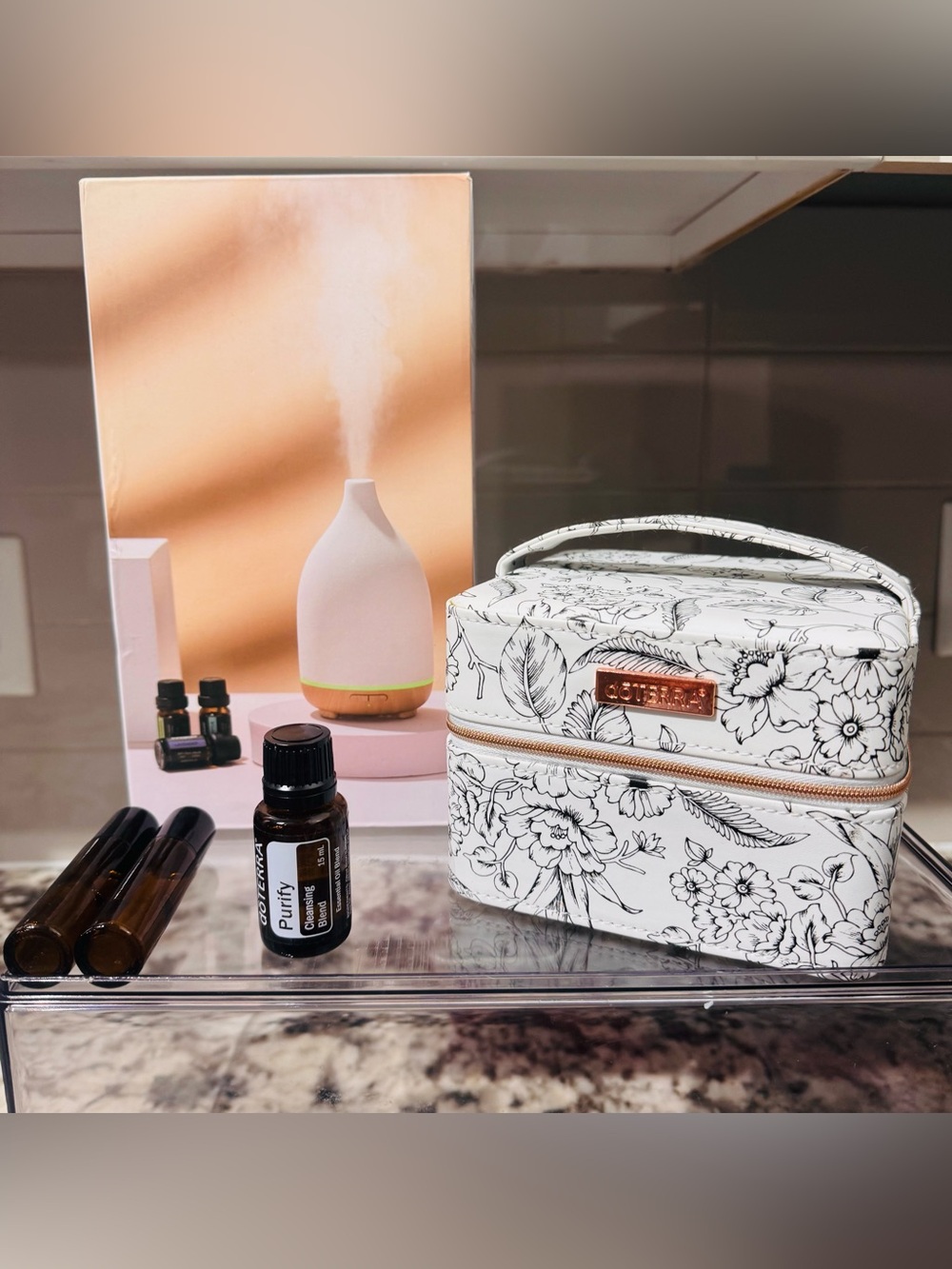 Aromatherapy Essential Oils Kit with Doterra Purify, Floral Oil Box and Bottles